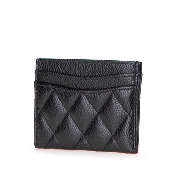 CHANEL Matelasse Coco Mark Gold Hardware Classic Card Case AP4472 Black Cavia...